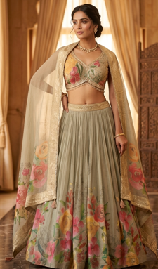 Elegant handcrafted festive suit showcase hanging on premium displays inside Paras Lifestyle boutique storefront in Bhopal